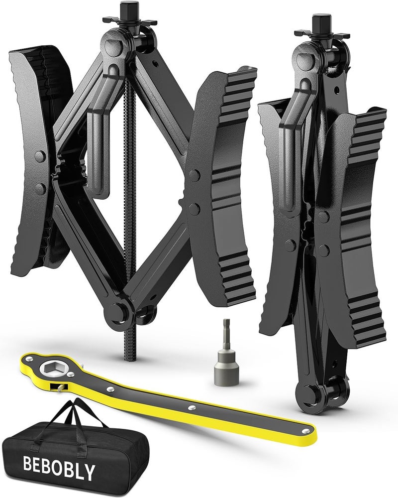 BEBOBLY Camper RV Wheel Chock Stabilizer, Heavy Duty X-Shaped Camper Wheel Chock 2 Sets with Wrench for Travel Trailer, Fits 3.5" to 12" Wheel Gaps, Anti-Move Tire Wheel Chock - Image 1